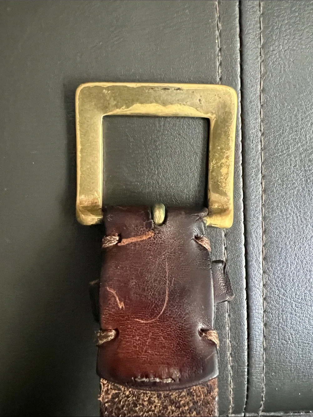 Coach Men's 3896 Brown Leather Belt with Brass Buckle